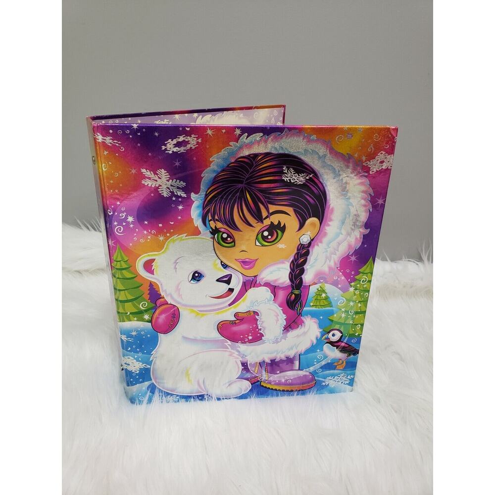 Vintage Lisa Frank Anana Eskimo Polar Bear White Tuscan Bird Three Ring‎ Binder